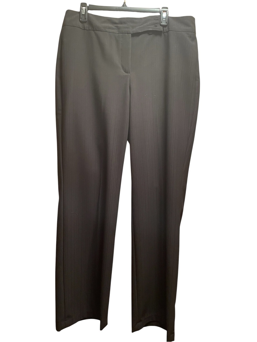 Gloria Vanderbilt Women's Black Striped Straight-Leg Dress Pants Size 14M